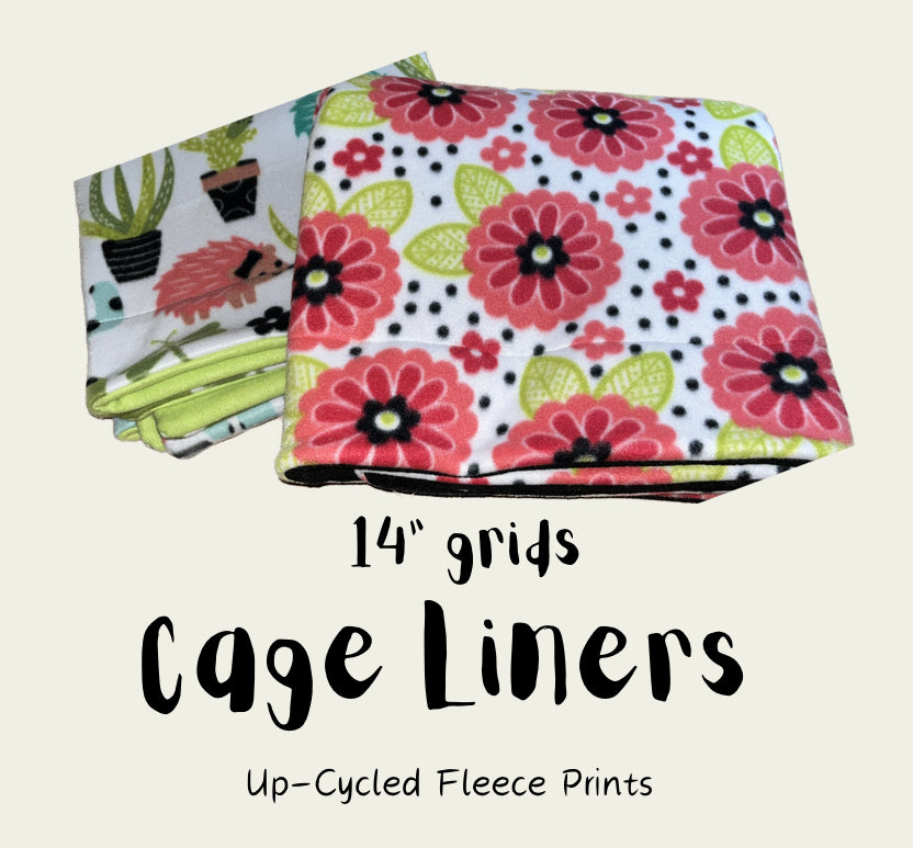 Cage Liners up-cycled fleece 14" grids